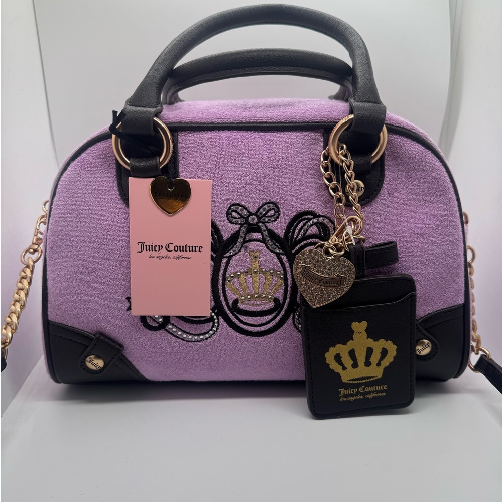Juicy Couture Purple Lovers Club Daydreamer Shoulder Bag Handbag Charms Bow NWT - Picture 1 of 6